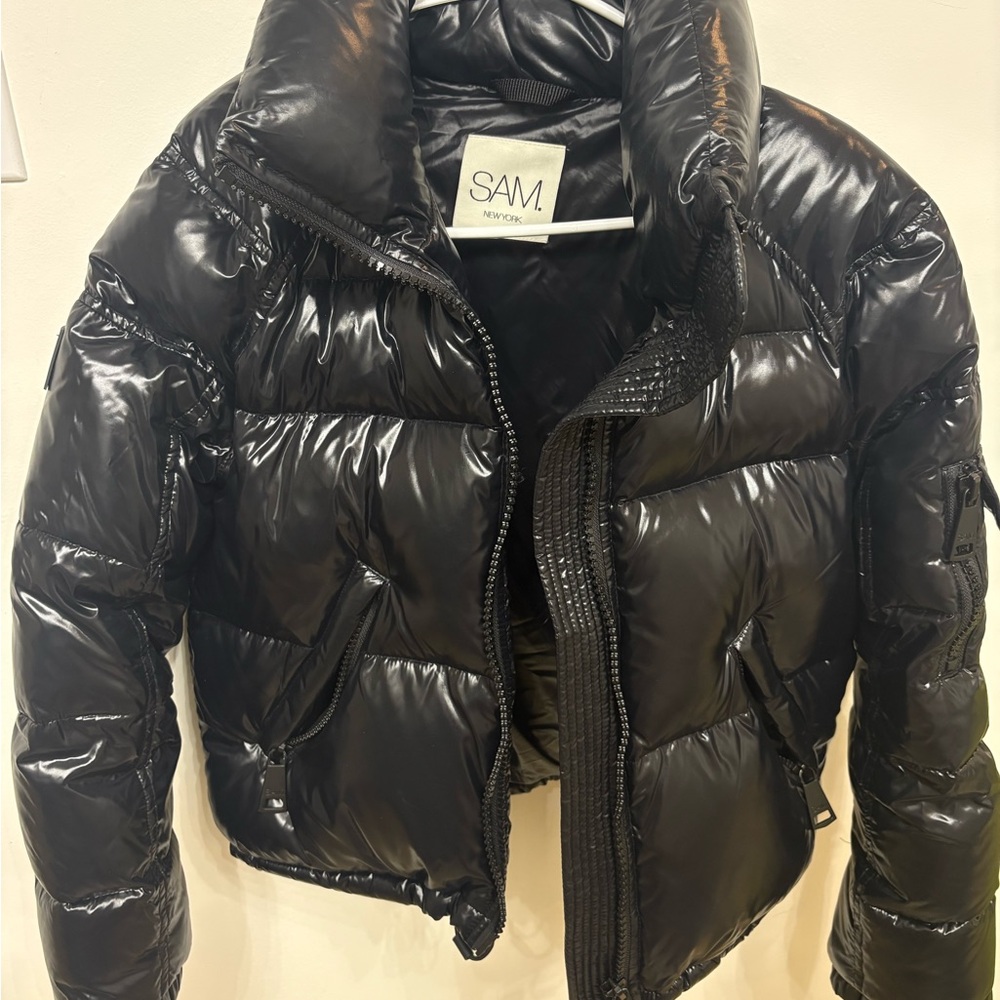 SAM. Shiny Black Quilted Jacket